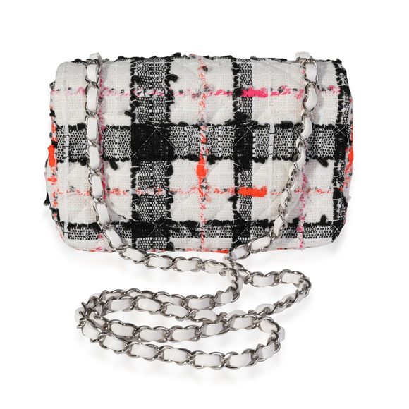 Chanel White & Black Tweed Mini Rectangular Classic Flap Bag - Picture 3 of 8